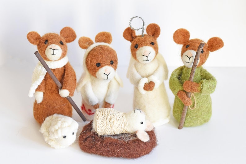 Christmas Nativity Felt Mouse Set Etsy