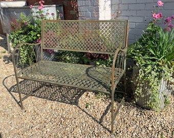 Verdigris Finish Garden Bench