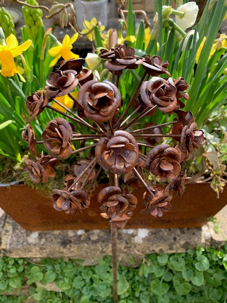 Rust Metal Flower Sculpture Etsy UK