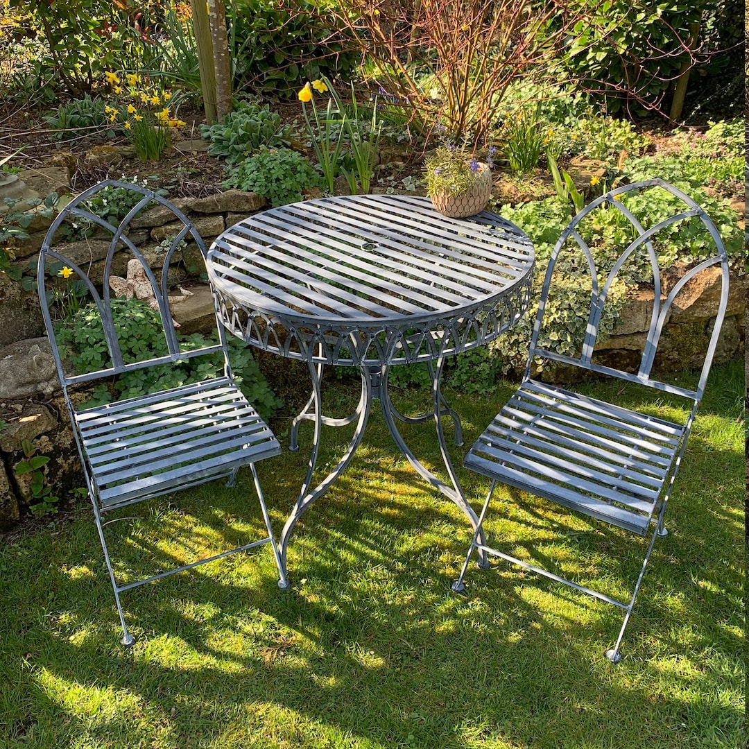 Metal Garden Bistro Table and Chair Set - Etsy UK