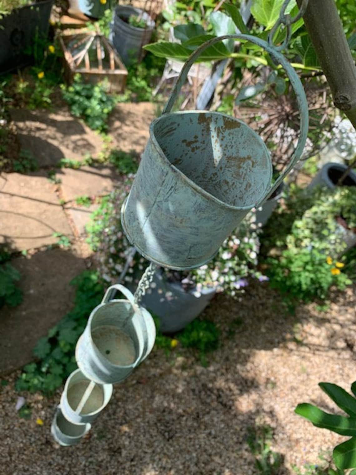 Hanging Rain Chain Pot Planter Etsy UK
