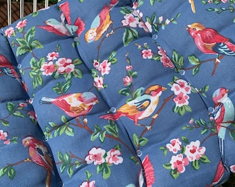 Garden Bench Seat Pad Songbird Design