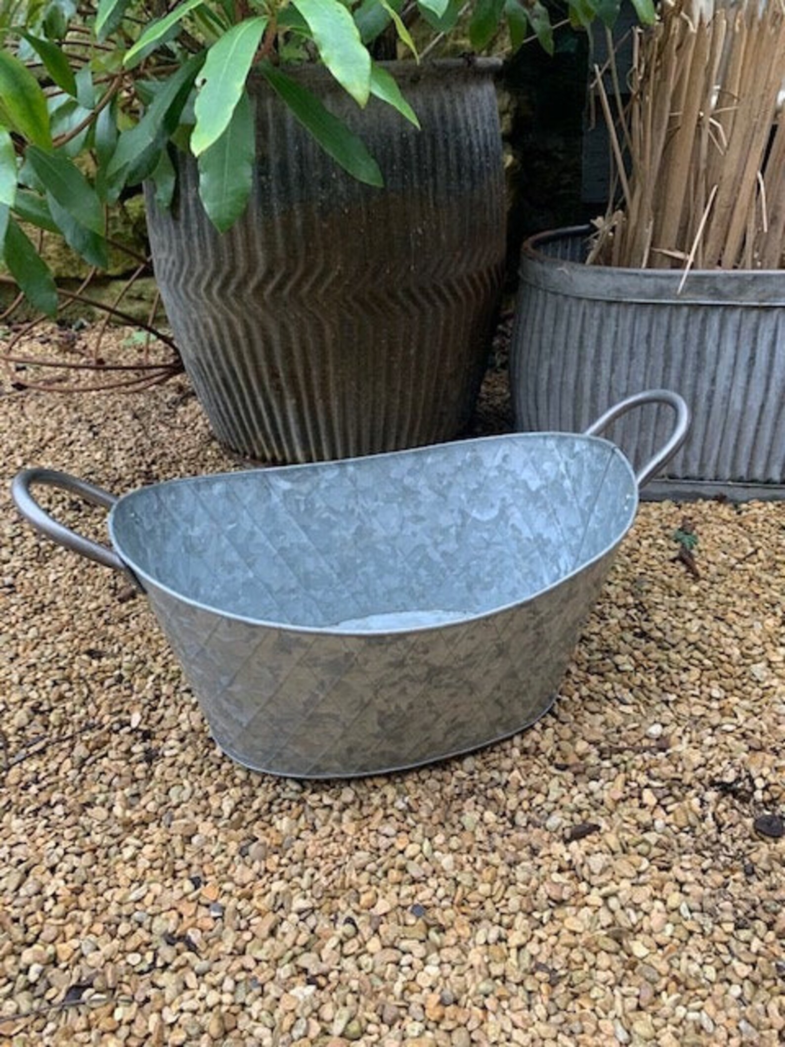 Galvanised Bathtub Style Planter Etsy