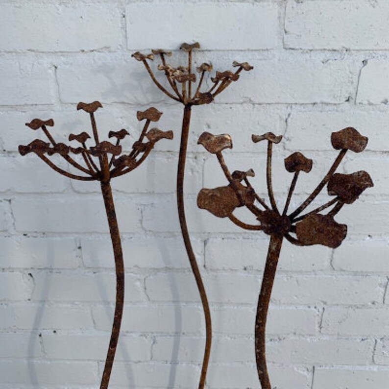 Metal Cow Parsley Sculpture Set of 3 Etsy