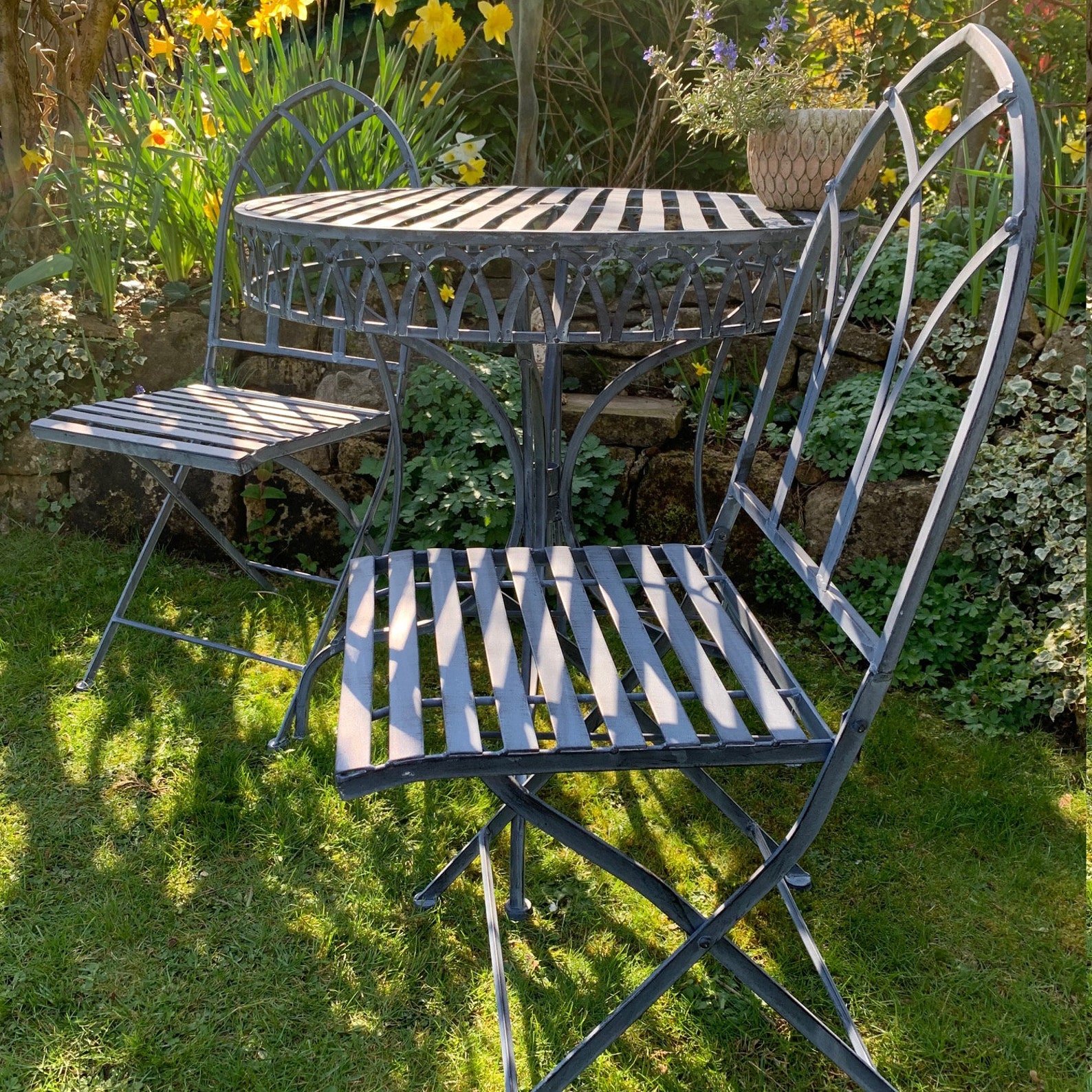 Metal Garden Bistro Table and Chair Set - Etsy UK