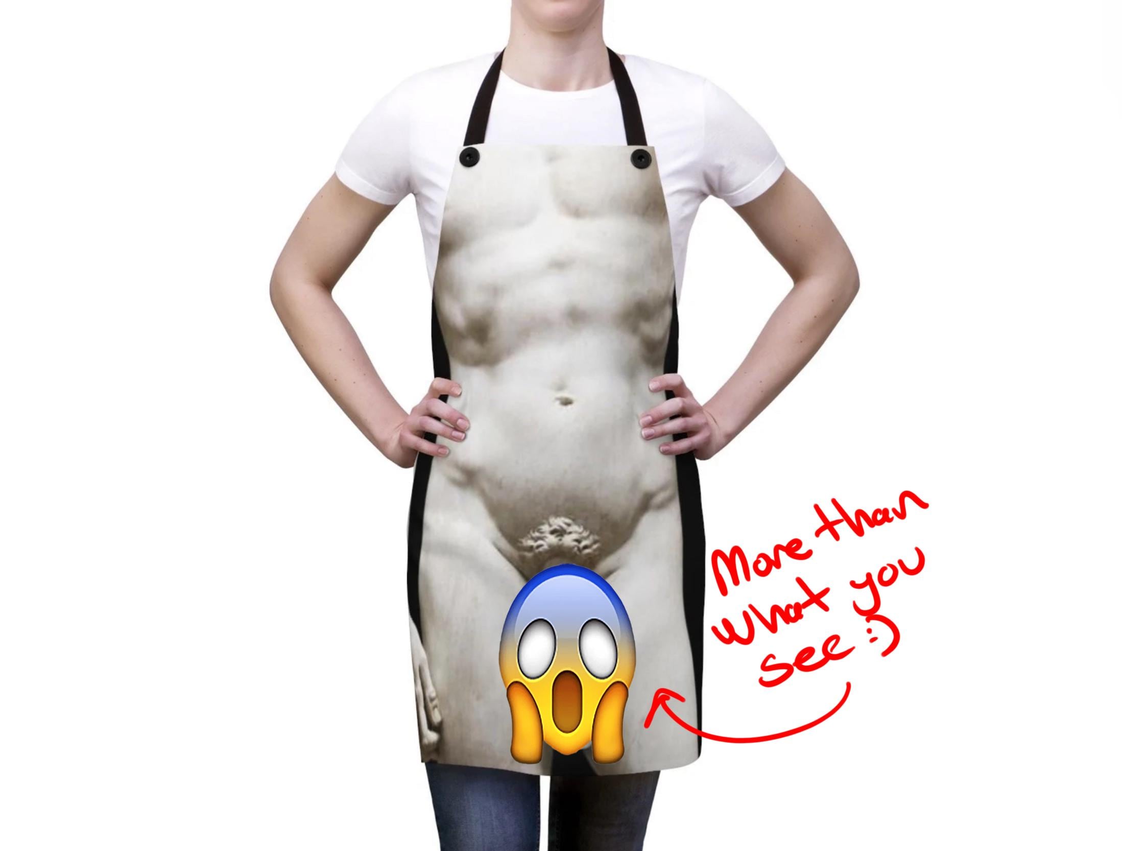 Michelangelo XXL Masterpiece Renaissance David Sculpture Apron | Grilling Apron | Cooking Apron | Gift for Him Or Her | Housewarming Gift