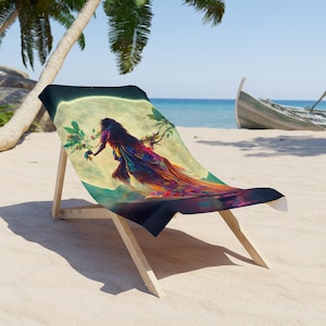 Mystical Moonlight Beach Towel - Bohemian Artwork, Summer Essential, Pool Party Accessory, Gift for Her, Travel Towel