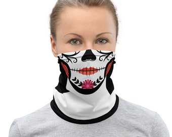 Gothic Print Neck Gaiter, Face Cover,Head Band, For Men Women Adults, Hilarious Human Face, Gag Gift, Tubular Bandana, Snood Scarf