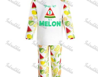 children's personalised pyjama set You're one in a Melon
