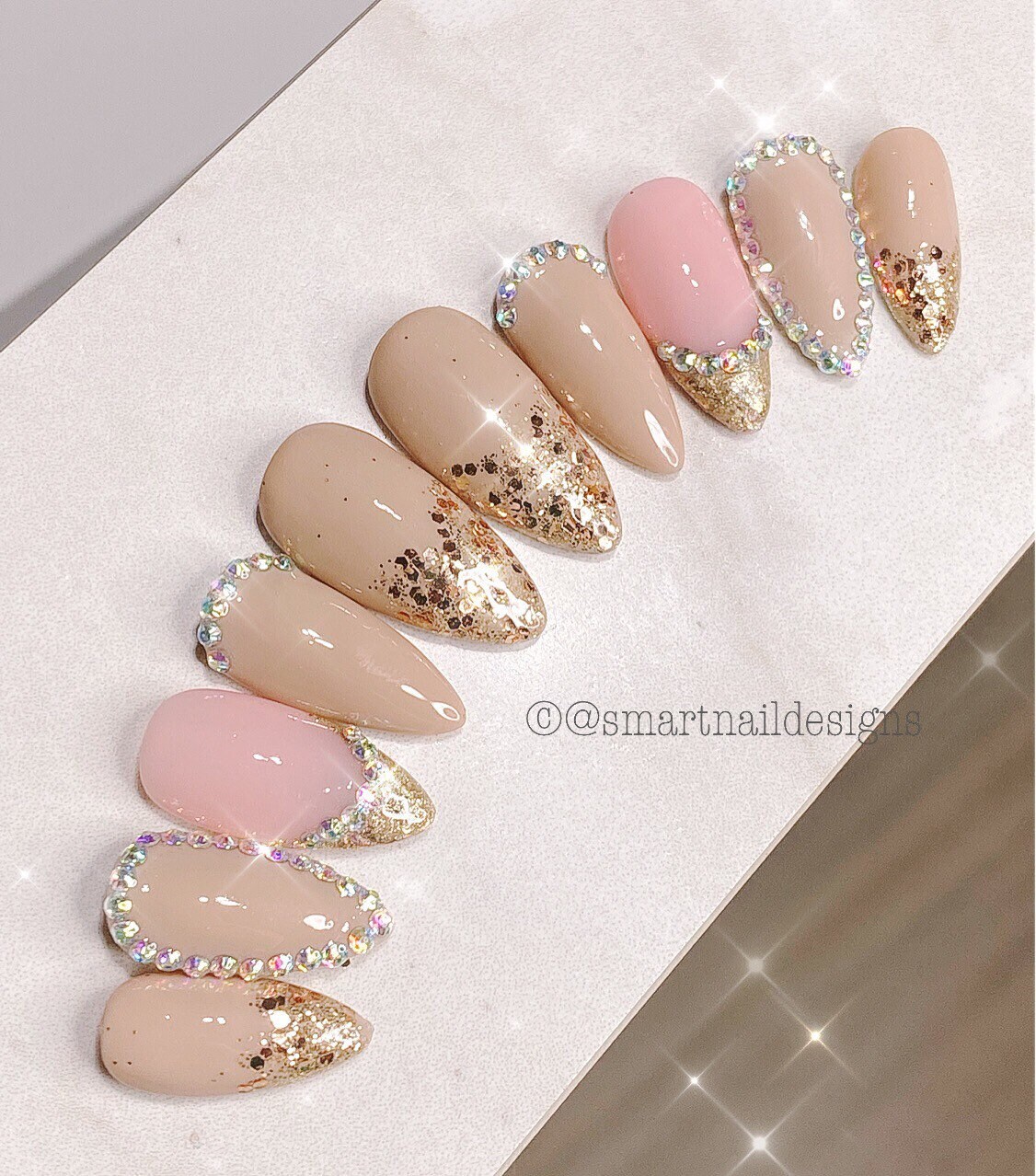 Diamond False Nails - Etsy