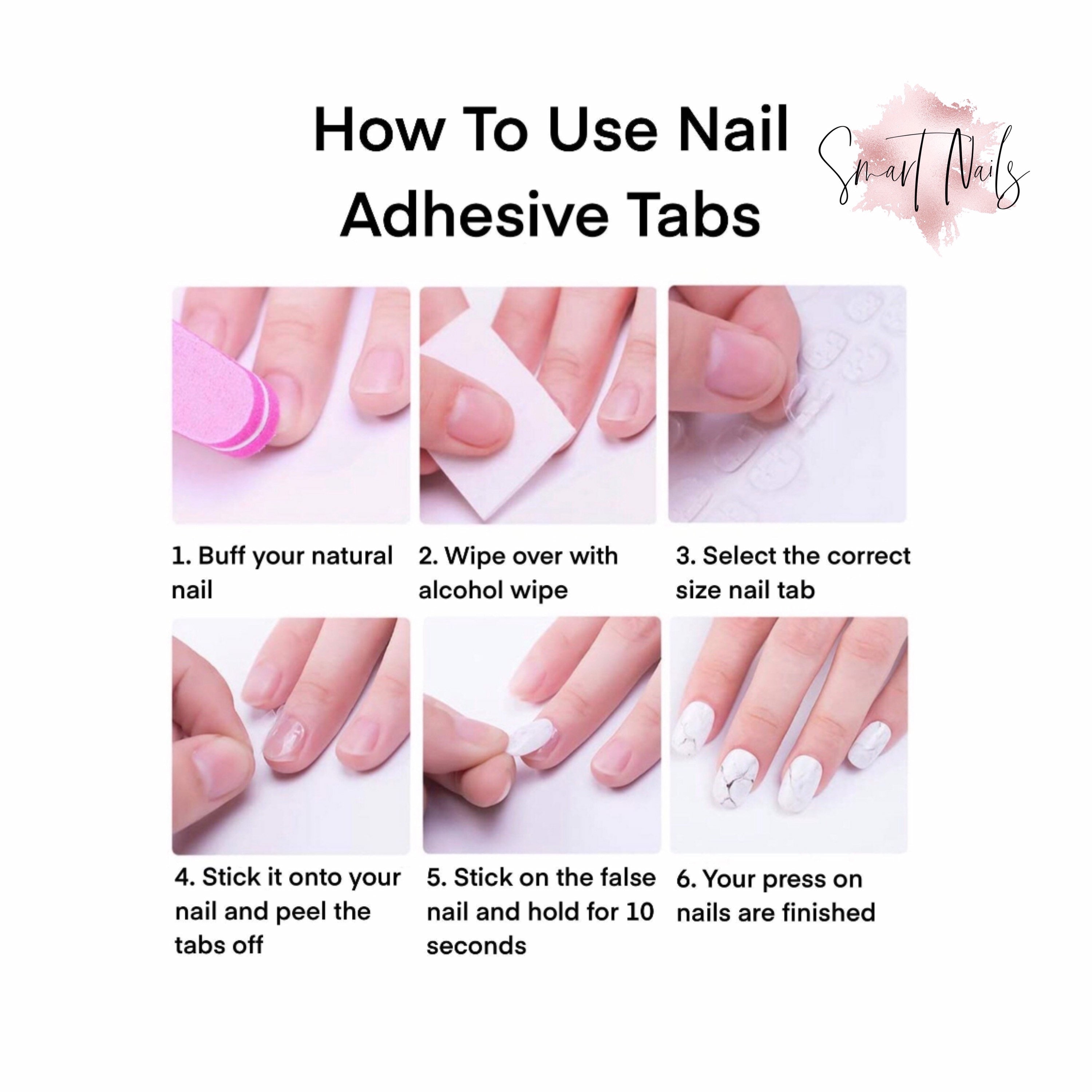 1 Sheet of 24 Strong Hold Sticky Nail Tabs Nail Adhesive Etsy