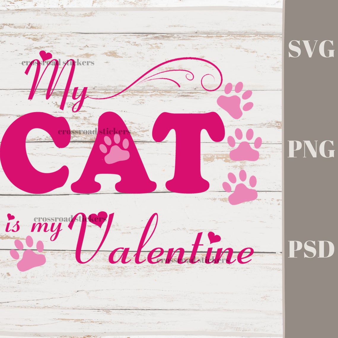 My Cat is My Valentine SVG Valentines Day SVG | Etsy