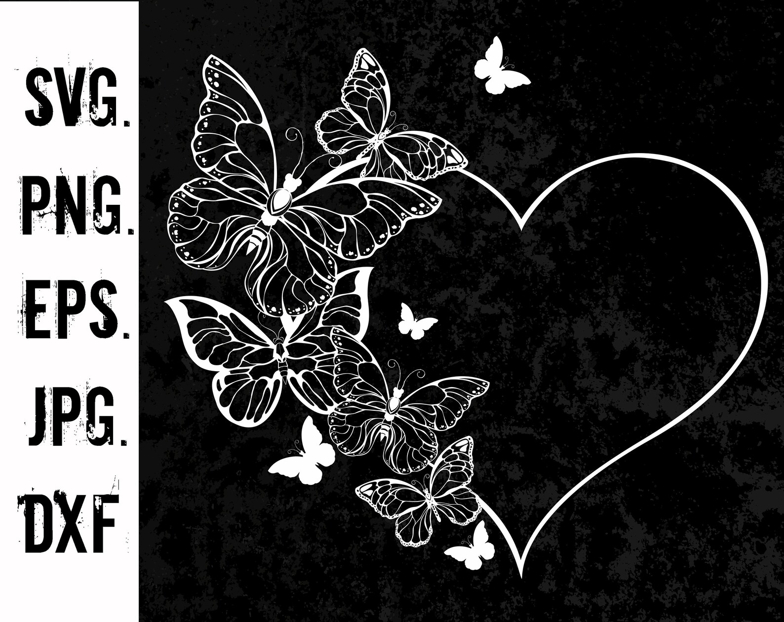 heart with butterflies png dxf butterflies svg frame heart etsy