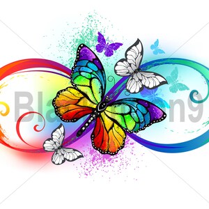 Download Infinity with rainbow butterfly vector EPS Rainbow ...
