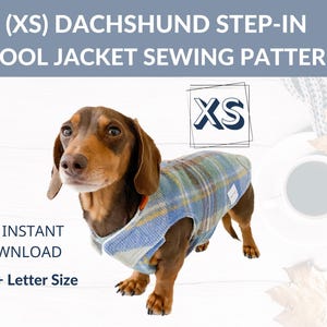 Dackel Wollmantel (XS) Step-In Design | Schnittmuster | Winterjacke für Dackel | langer Hundemantel | Foto Anleitung