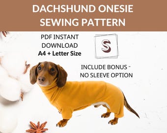 Dachshund Turtleneck Sweater Sewing Pattern | Size S | Video Tutorial | Photo Instructions | Long Dog Jumper