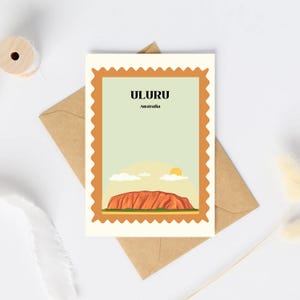 DIGITALDRUCK. Uluru / roter Felsen / Ayers Rock Australien Postkarte/Druck Design