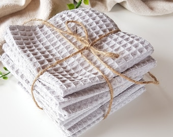 Small reusable paper towels. Paperless towels set. 7 1/2" cloth wipes baby. Waffle weave zero waste unpaper towel. Eco-friendly napkins set.