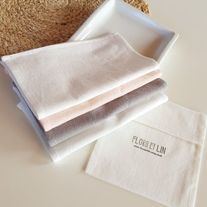 Organic handkerchief. Zero waste tissues. 4 hankies set + storage bag. Organic cotton flannel handkerchiefs. Reusable tissues.