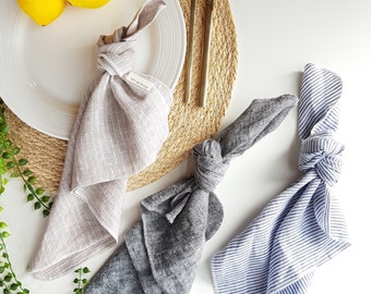 Rustic linen napkins. Everyday napkins. Reusable cloth napkins. Unpaper napkins set. Farmhouse table decor. Zero waste eco friendly products