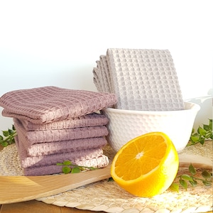 Unpaper towels. Reusable paper towels. Paperless towels set. Cloth paper towels. Waffle weave zero waste cleaning wipes. Unpaper napkins.