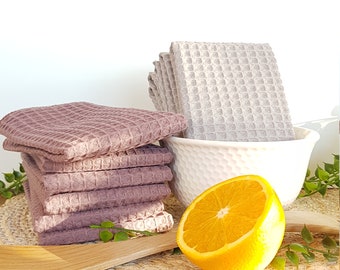 Unpaper towels. Reusable paper towels. Paperless towels set. Cloth paper towels. Waffle weave zero waste cleaning wipes. Unpaper napkins.