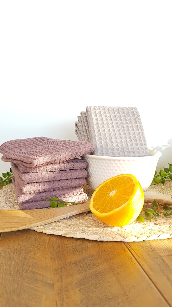 Unpaper towels. Reusable paper towels. Paperless towels set. Cloth paper towels. Waffle weave zero waste cleaning wipes. Unpaper napkins.