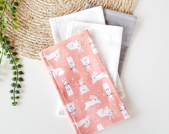 Organic handkerchief. Zero waste tissues. 4 hankies set + storage bag. Organic cotton flannel handkerchiefs gift. Soft cute reusable tissues