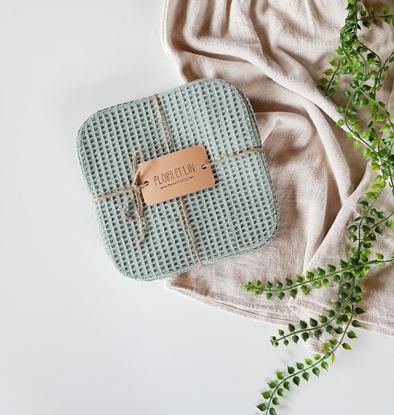 Reusable paper towels. Paperless towels set. Unpaper towels. Waffle weave zero waste cleaning wipes. Eco Cloth napkins / cloth wipes baby