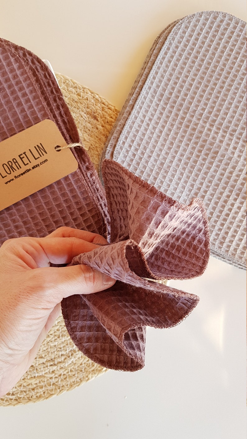 Unpaper towels. Reusable paper towels. Paperless towels set. Cloth paper towels. Waffle weave zero waste cleaning wipes. Unpaper napkins. bild 6