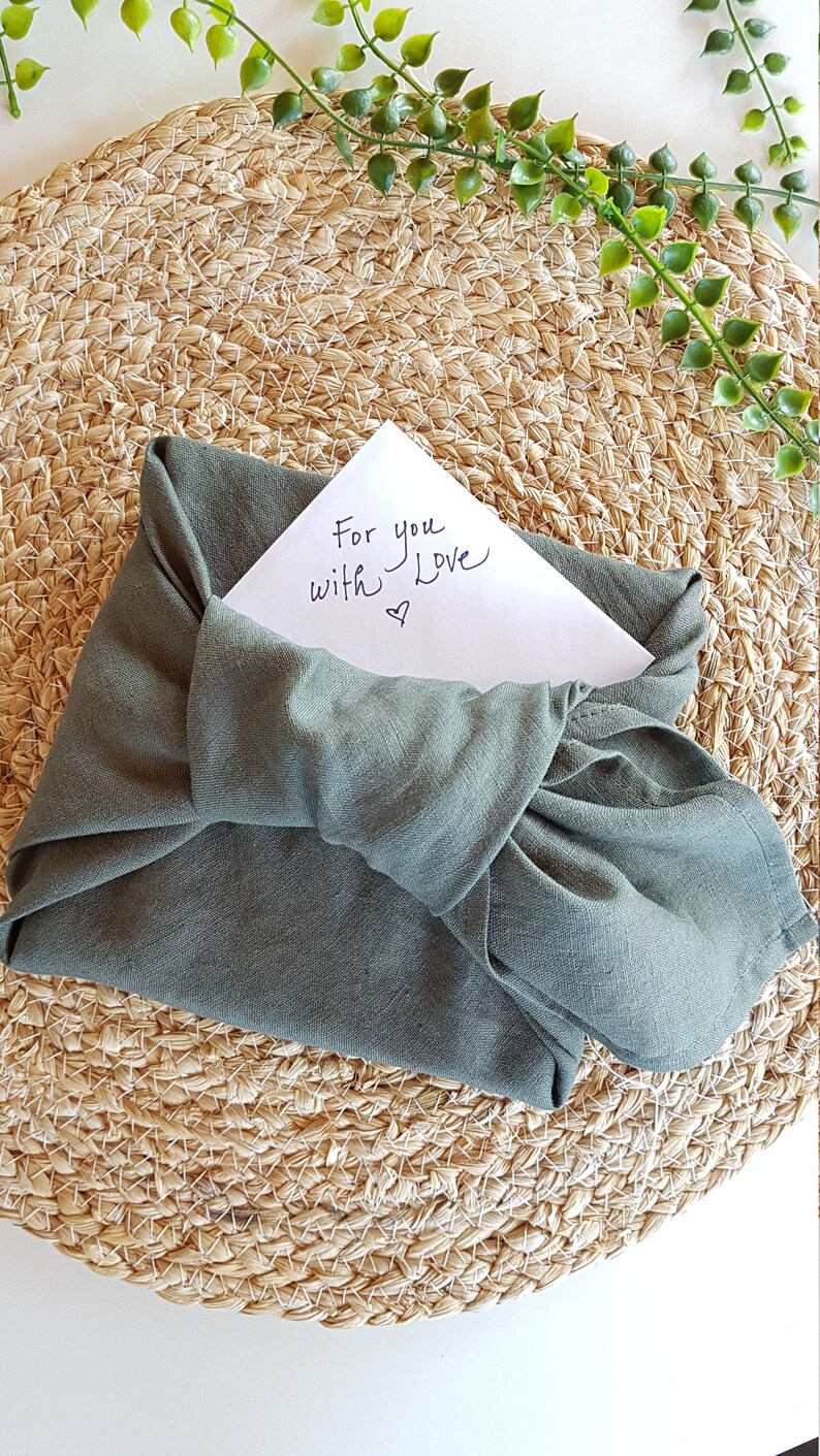 Furoshiki Cloth Made of 100% Linen. Zero Waste Gift Wrap. | Etsy