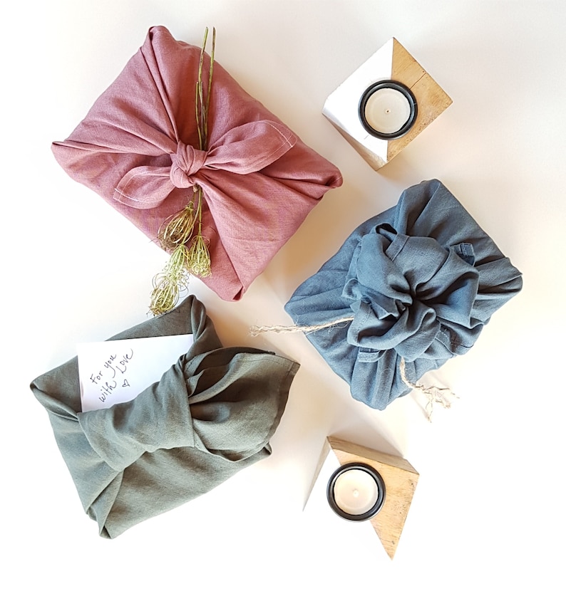 Furoshiki Cloth Made of 100% Linen. Zero Waste Gift Wrap. | Etsy