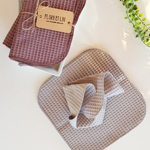 Unpaper towels. Reusable paper towels. Paperless towels set. Cloth paper towels. Waffle weave zero waste cleaning wipes. Unpaper napkins. bild 5
