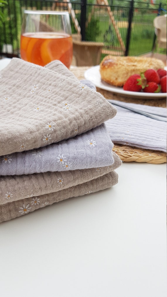 Cotton Gauze Napkins. Floral Reusable Cloth Napkins. Muslin Etsy Canada