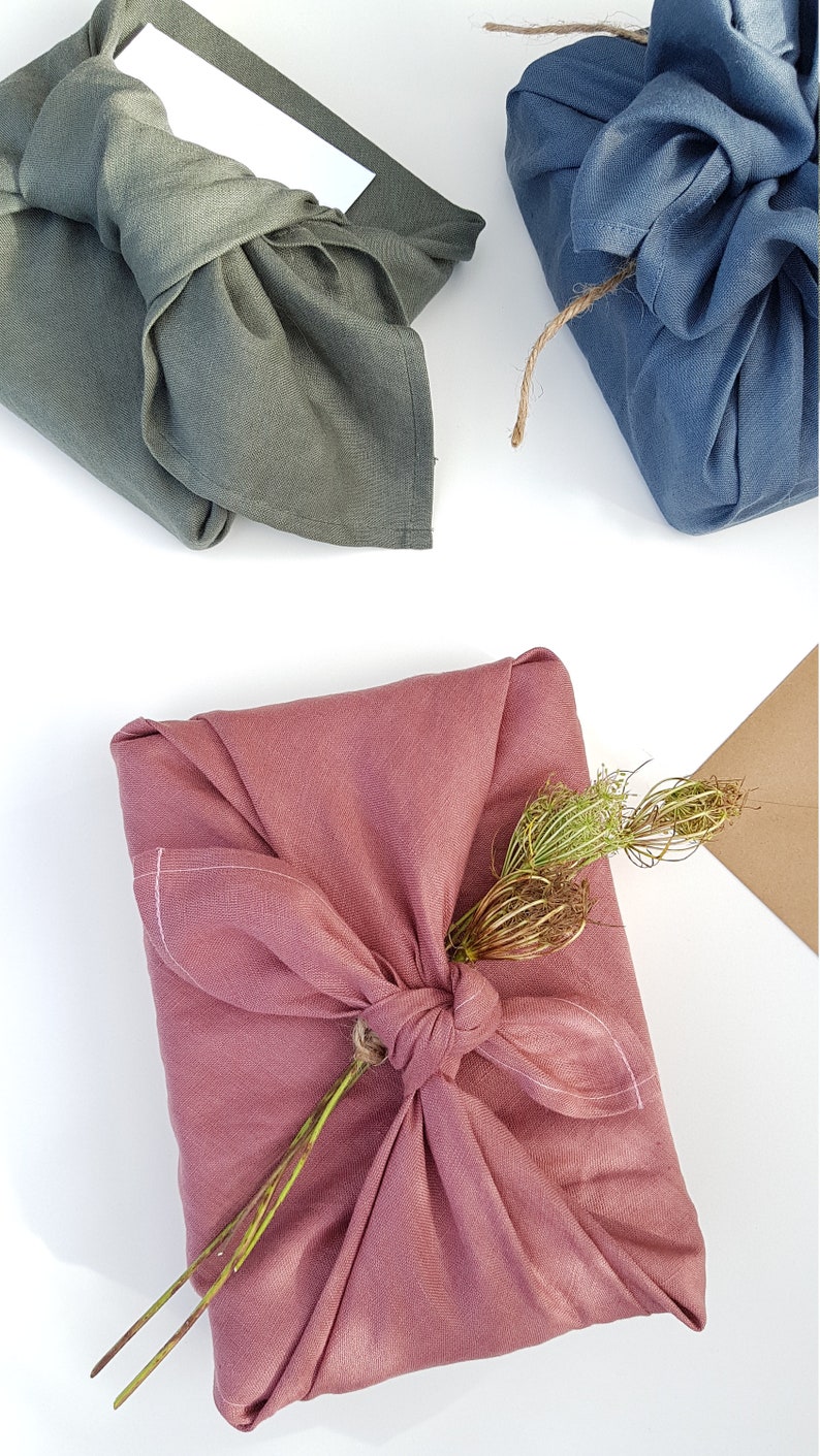 Furoshiki Cloth Made of 100% Linen. Zero Waste Gift Wrap. | Etsy