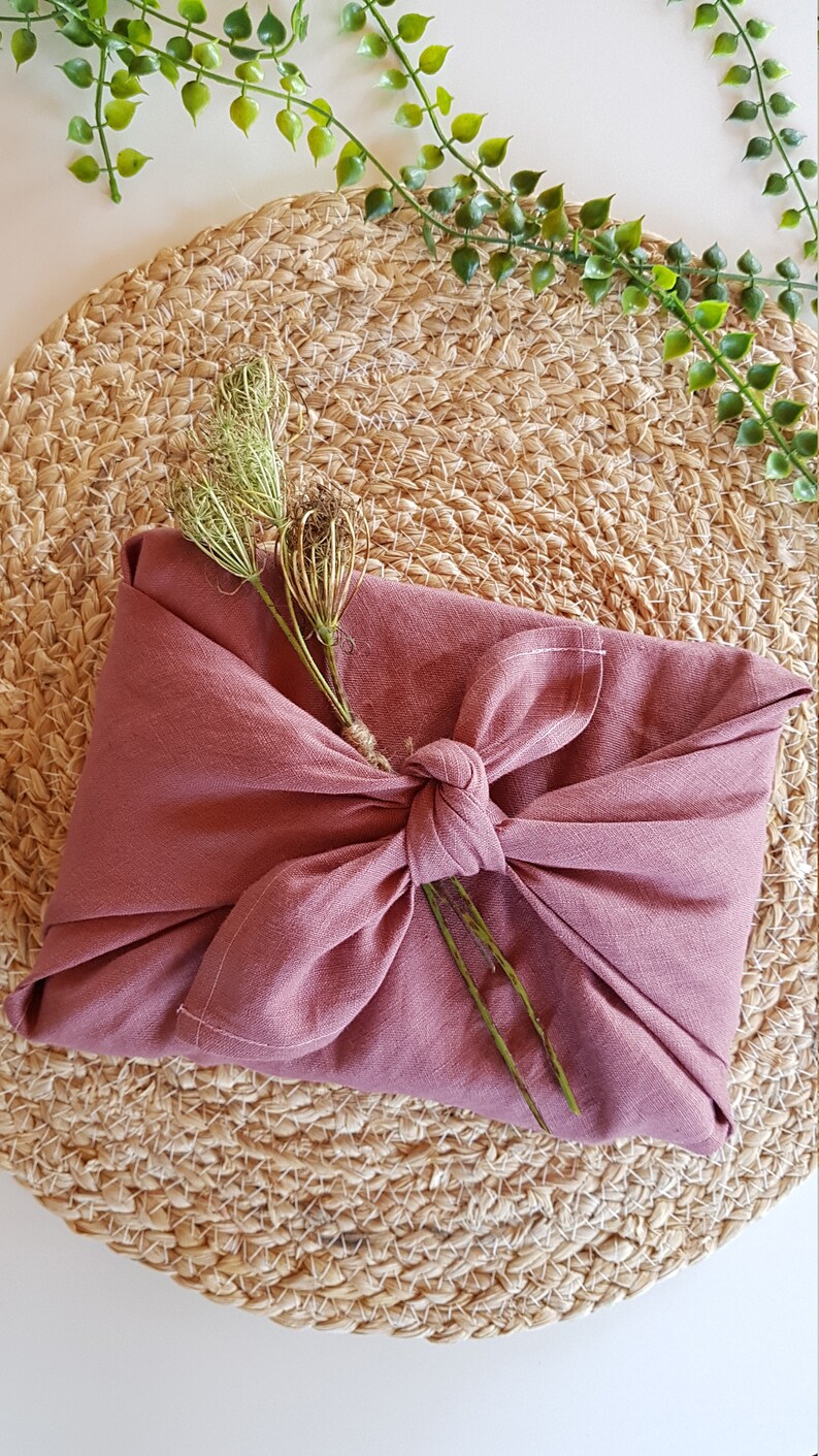 Furoshiki Cloth Made of 100% Linen. Zero Waste Gift Wrap. | Etsy