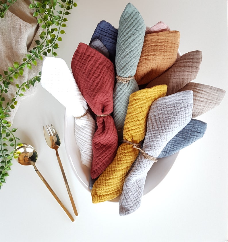 Small Cotton Gauze Napkins. Reusable Cloth Napkins Unpaper. Etsy Canada