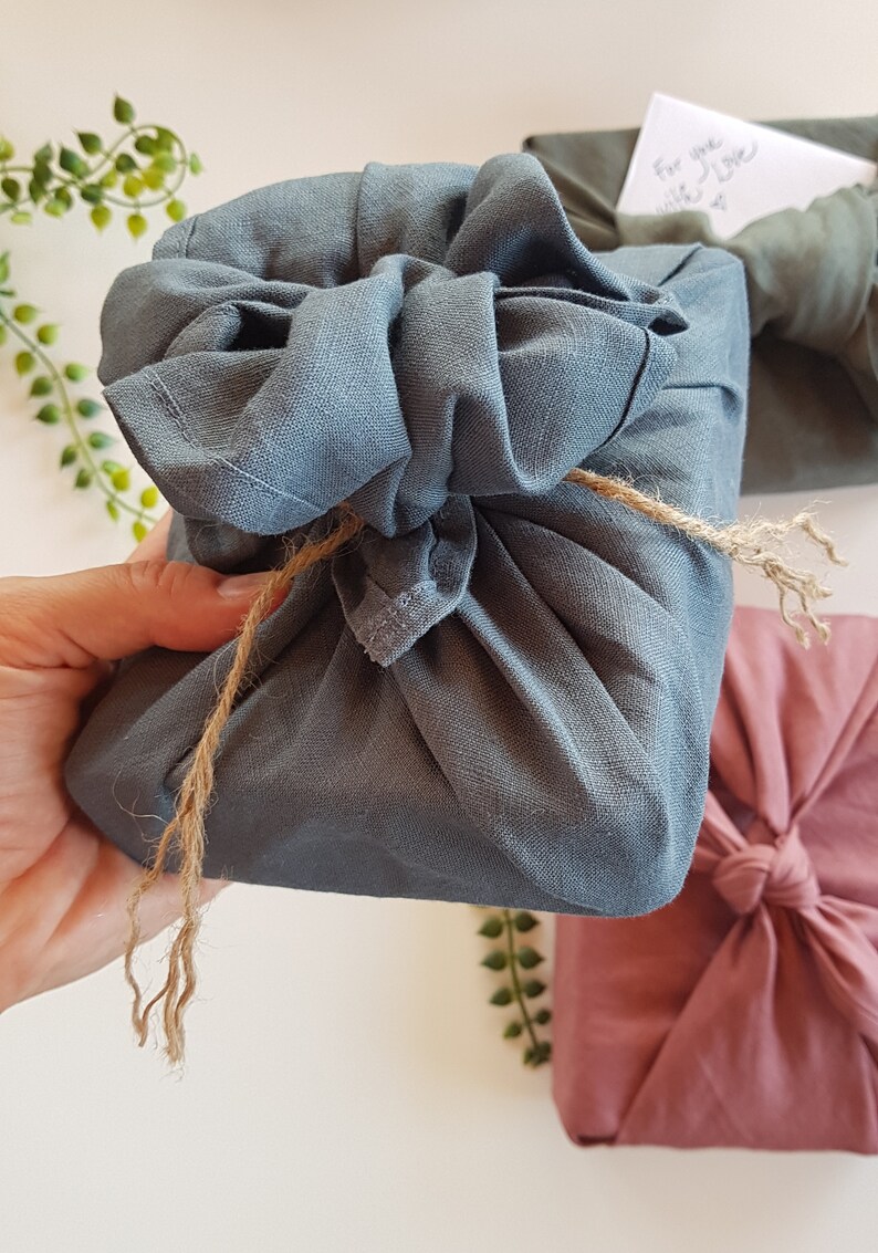 Furoshiki Cloth Made of 100% Linen. Zero Waste Gift Wrap. | Etsy
