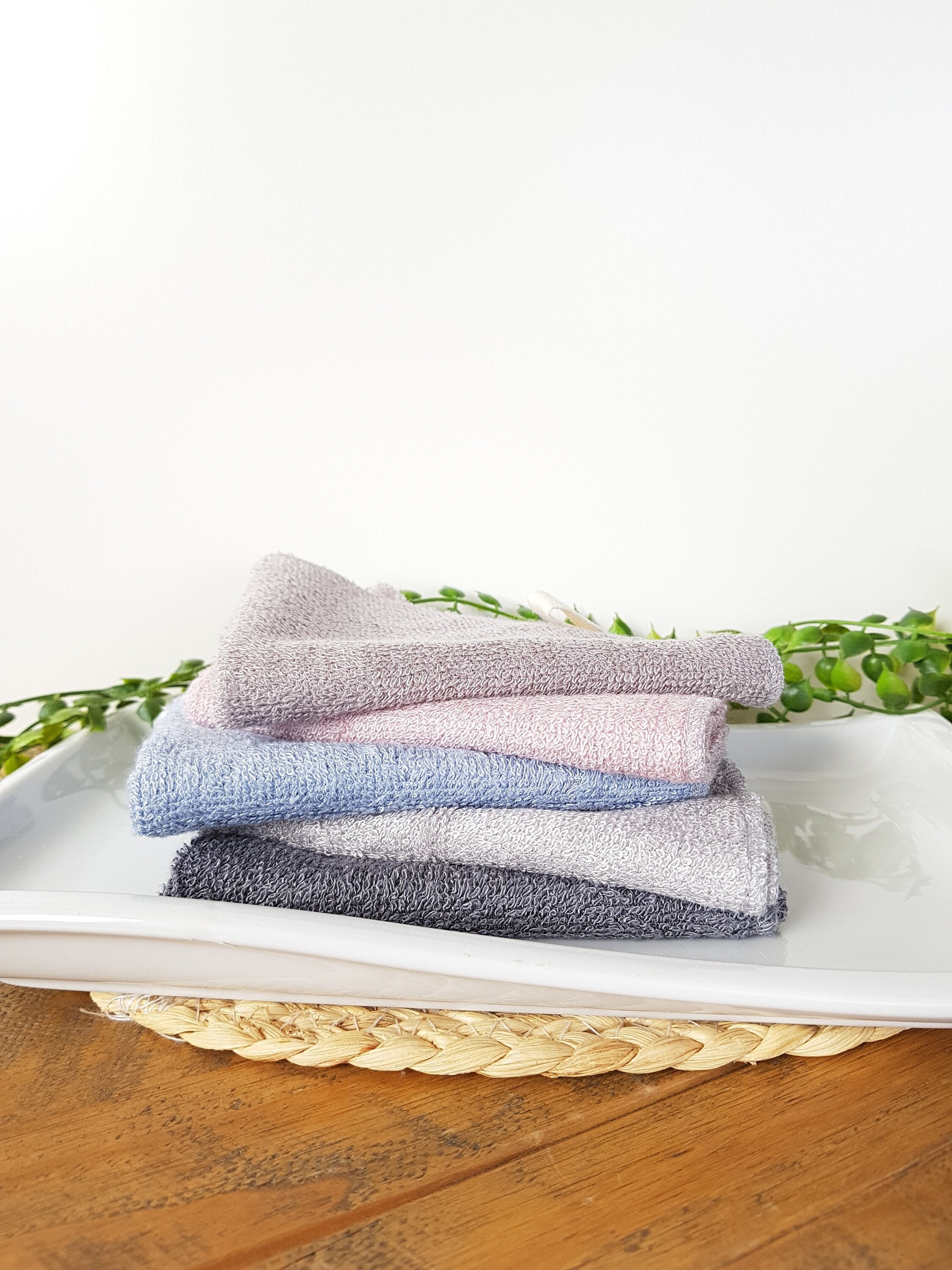 ACLEARTH® (Grey) Bamboo Wash Cloths (6 pc) Bamboo Face Cloth - 25 x 25 –  BABACLICK