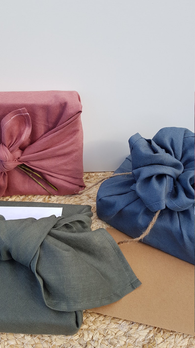 Furoshiki Cloth Made of 100% Linen. Zero Waste Gift Wrap. | Etsy