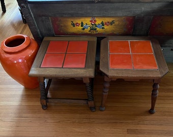 Catalina Tile Table, four tile Toyon Red