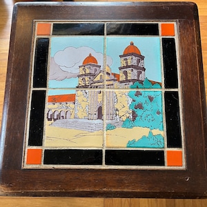Taylor Tile Santa Barbara Mission Scenic  Table 1920s