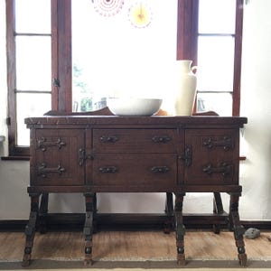 Spanish Revival Sideboard Buffet circa 1930’s Kroehler Del Rey