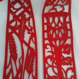 Cutwork stole, liturgical colors, communion motif, see through stole