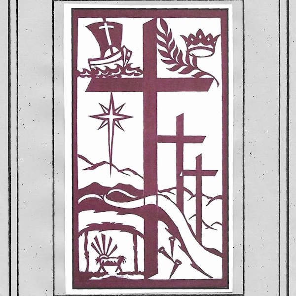 Savior for all Nations Cutwork Wall Hanging Pattern, Ordinary Time Banner, a light  or a dark version available, All Season Banner Pattern