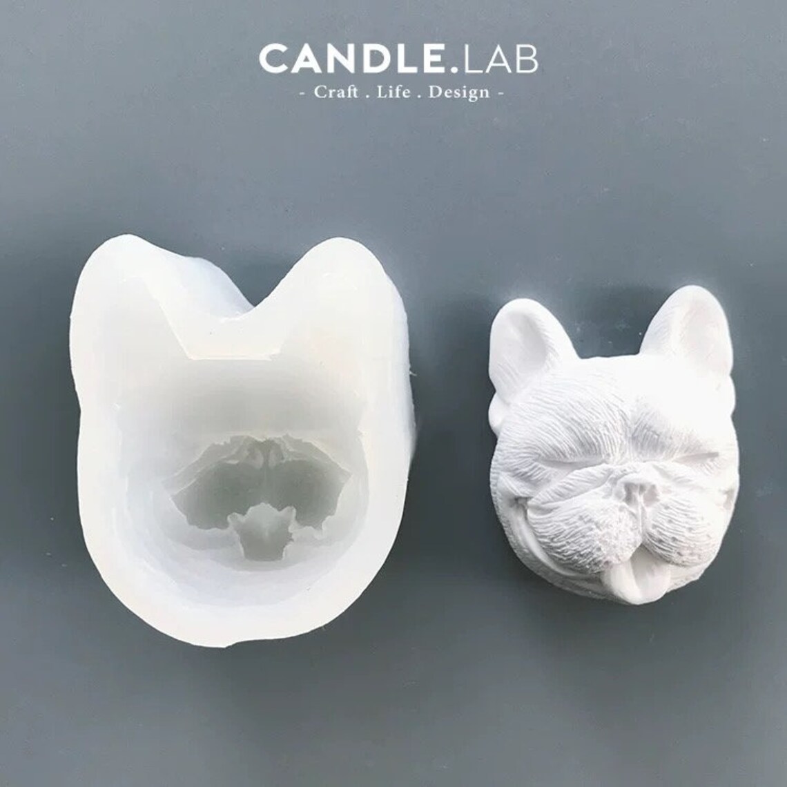 Bulldog Candle Silicone Mold Dog Head Aromatherapy Crafts Etsy