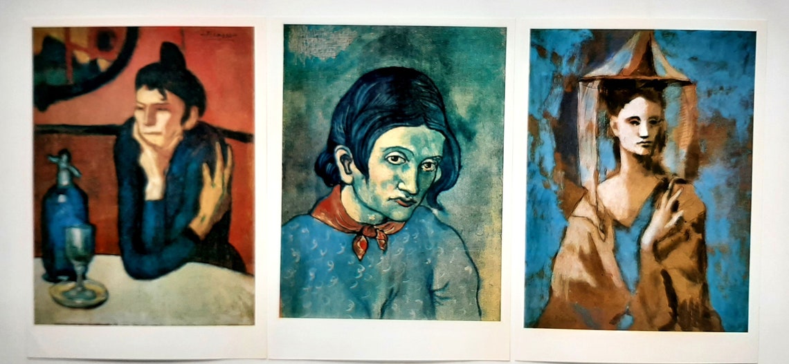 Pablo Picasso, Art Cards. Set of 16 3 Big Vintage Postcards, Aurora