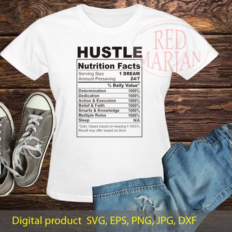 Download Hustle Nutritional Facts SVG Png Silhouette cricut boss ...