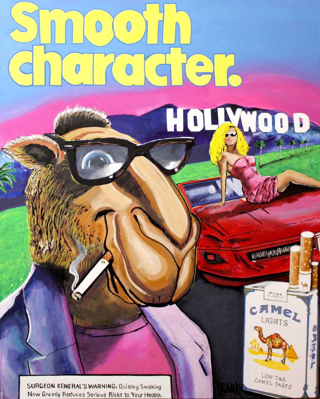 CAMEL　キャメル　PIN-UP GIRL　タバコ【手描きペイント革ジャン】 CAMELキャメルPIN-UP GIRLタバコ【手描きペイント革ジャン】