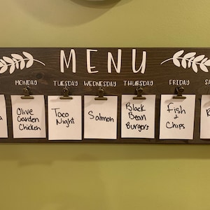 Menu Board ~ Kitchen Decor ~ Meal Planning